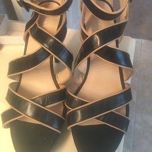 Nine West Black high heel with cream trim